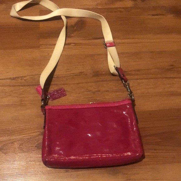 Coach Poppy Leather Swingpack Crossbody Bag Pink Purse - Picture 5 of 7